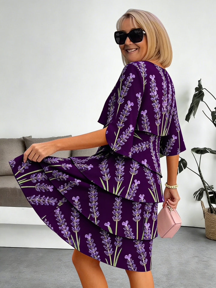 Delphine | Elegancka Sukienka Chiffonowa z Faldami