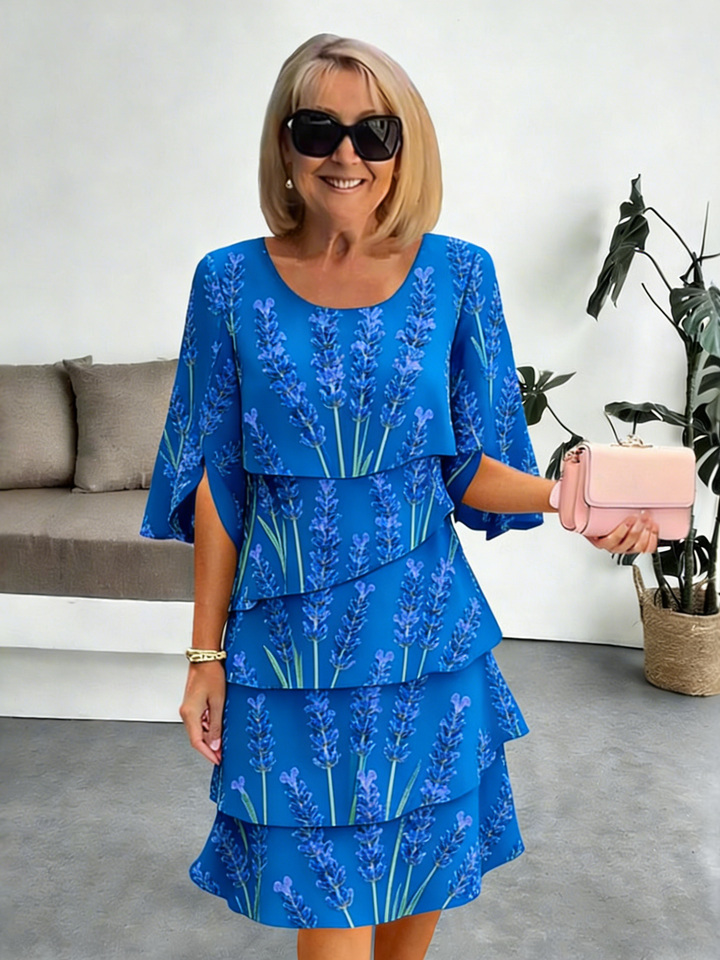 Delphine | Elegancka Sukienka Chiffonowa z Faldami