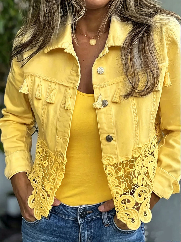 Kambria™ | Kurtka z frędzlami i koronką