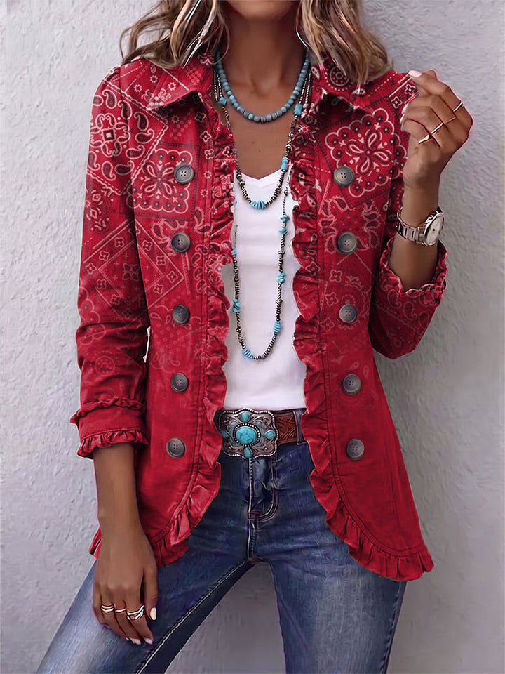 Criselle™ | Kurtka Boho z Falbankami, Ombré Paisley
