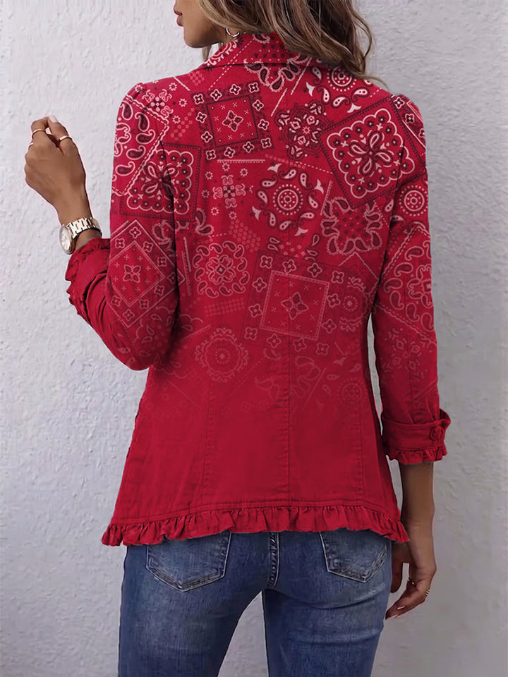 Criselle™ | Kurtka Boho z Falbankami, Ombré Paisley