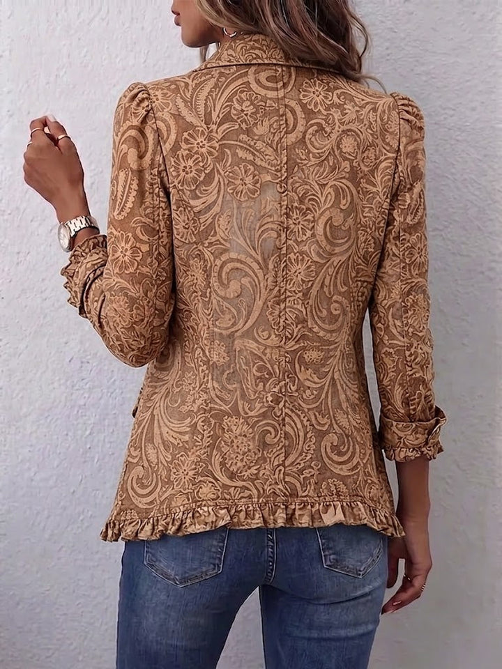 Vyclara™ | Vintage Boho Kurtka z Falbankami w Kwiaty